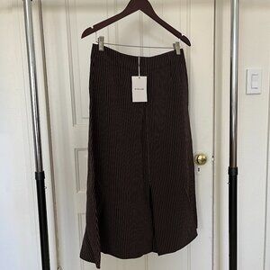 Everlane black and brown midi slip skirt (NWT)